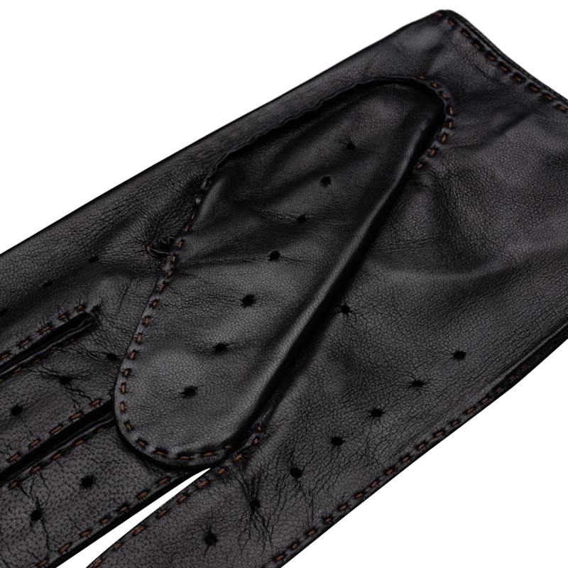 Thumbnail of Rome - Men's Handsewn Lambskin Gloves In Blue Navy & Camel image