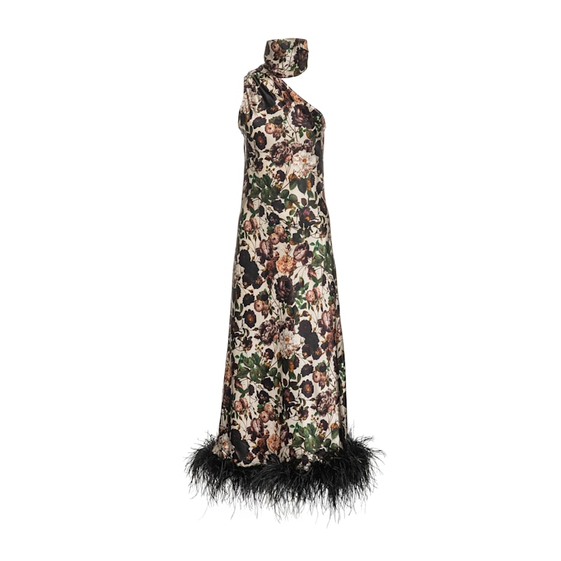 feather asymmetric dress Ava Presley 28294 One Shoulder Feather Short Dress main image 0