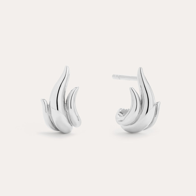 Thumbnail of Flame Stud Earrings In Silver image