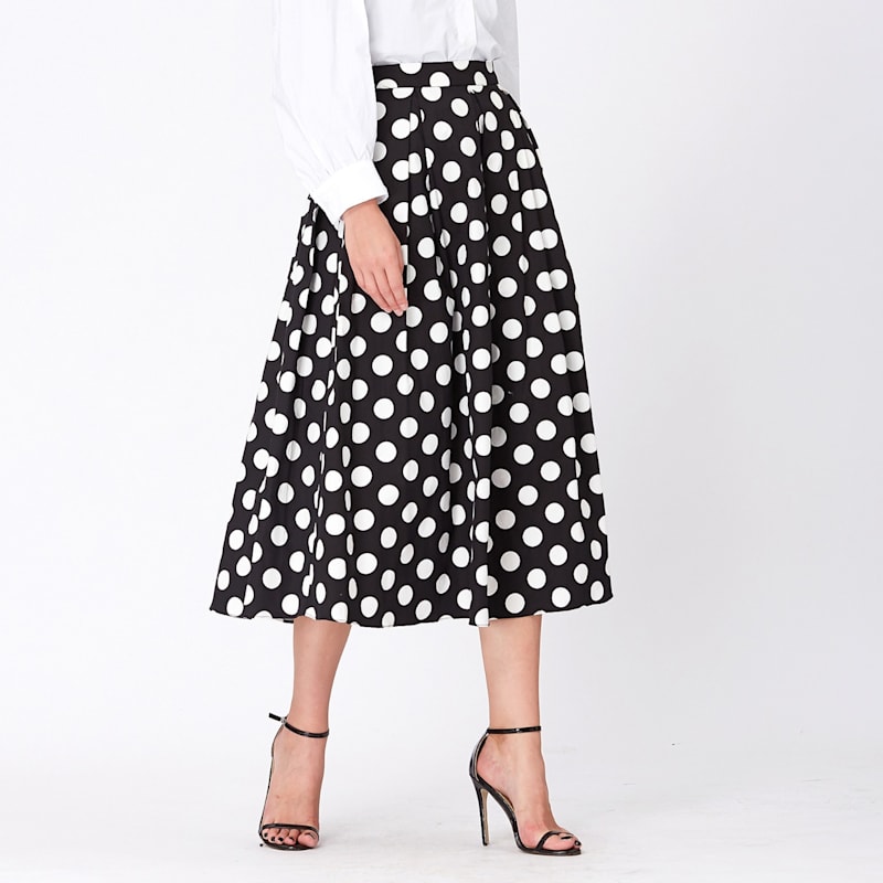 Thumbnail of Flared Macro Polka Dots Skirt - Black image