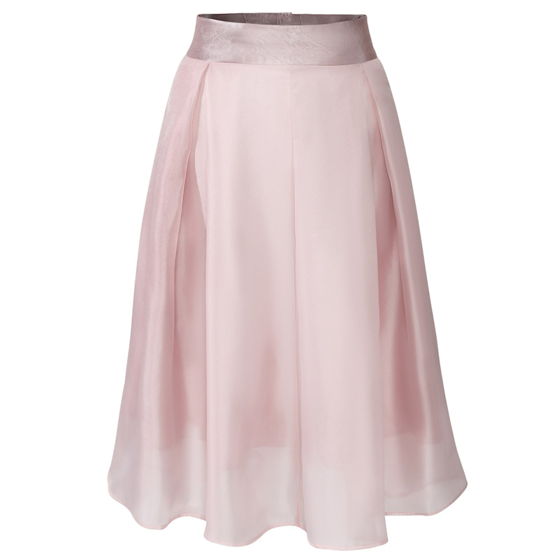 Thumbnail of Flared Organza And Satin Skirt - Light Pink image
