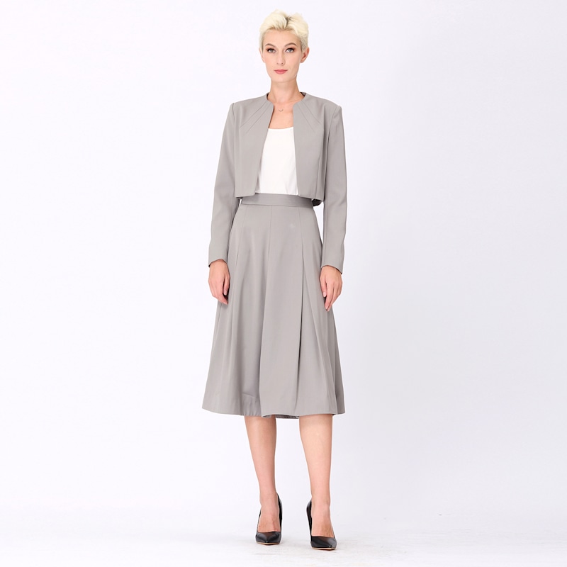 Flared Pleats Skirt - Grey | Smart and Joy | Wolf & Badger