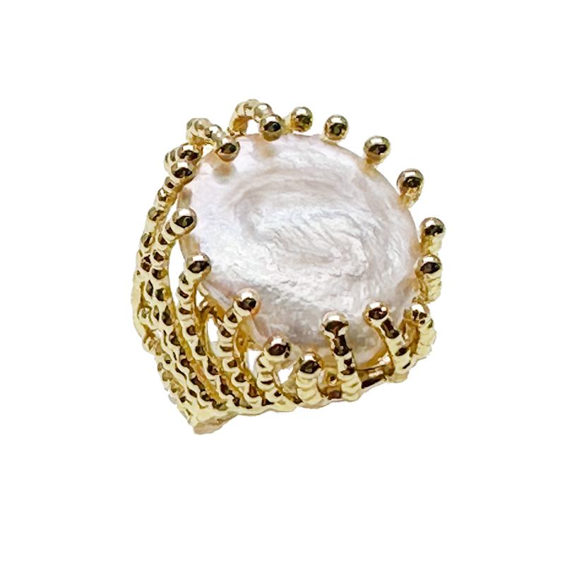 Thumbnail of Flat Freshwater Pearls Setting Chunky Ring image