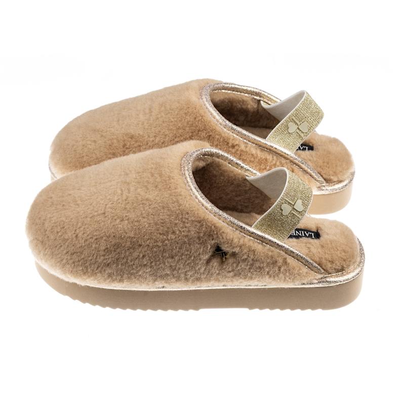 Flatform Cloud Slippers With Christmas Chihuahua Paw Brooches Toffee by  LAINES LONDON