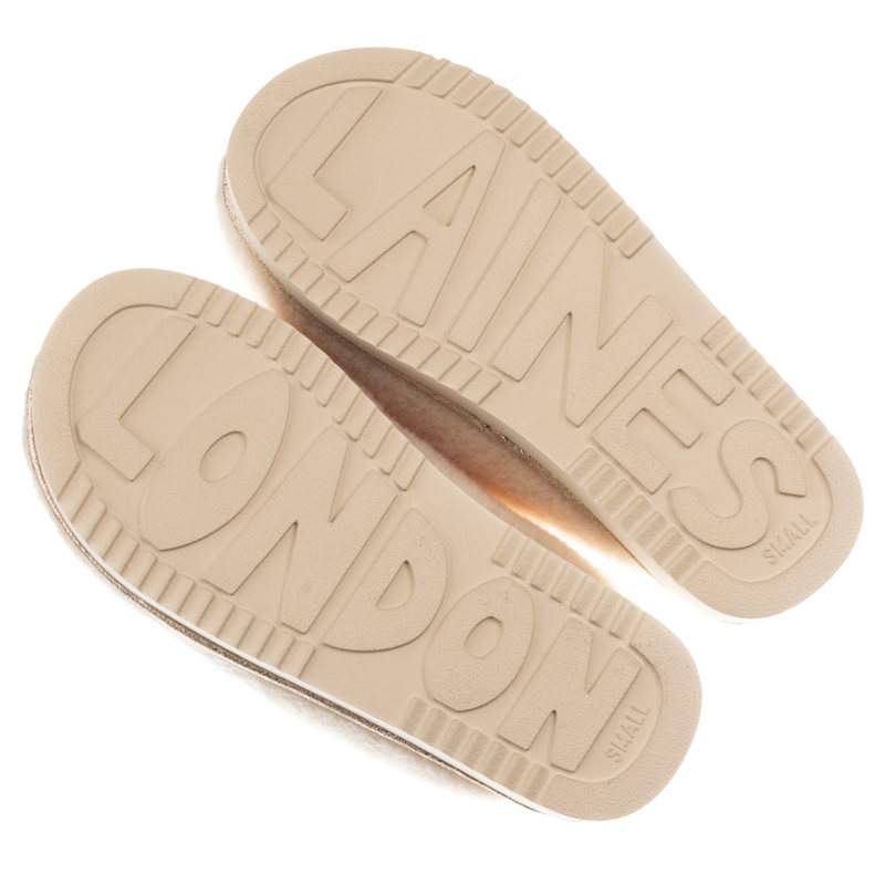 Thumbnail of Flatform Cloud Closed Toe Slippers With Double Blue Heart Eye Brooches - Cream image