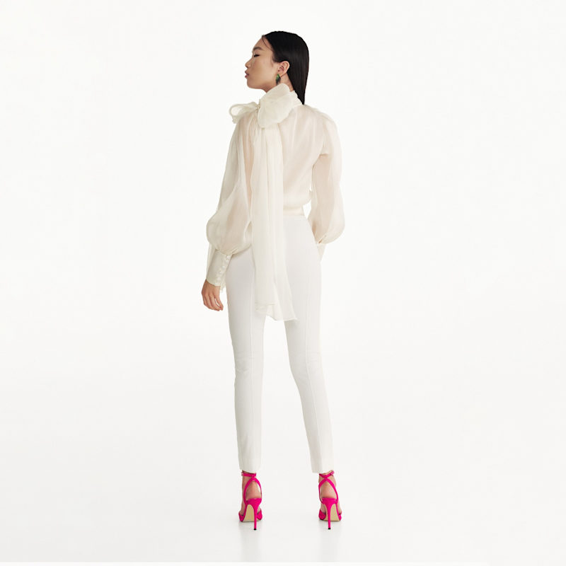 Thumbnail of Flawless Beige Bow Blouse image
