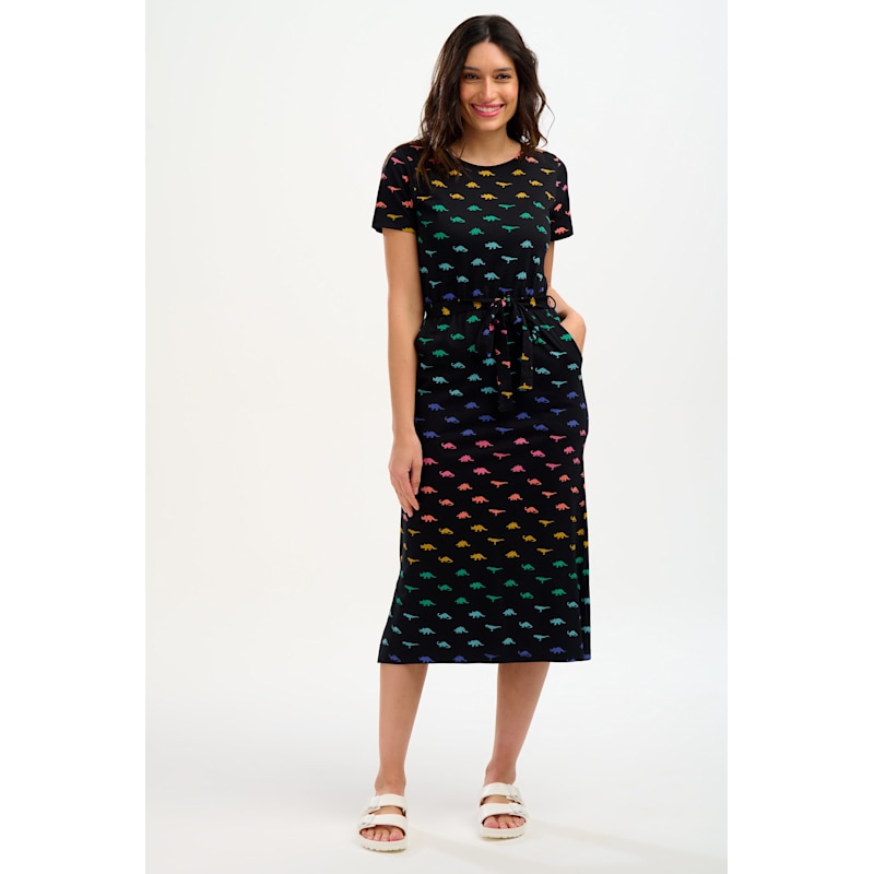 Thumbnail of Flissy Jersey Midi Dress Black, Jurassic Jive Rainbow image