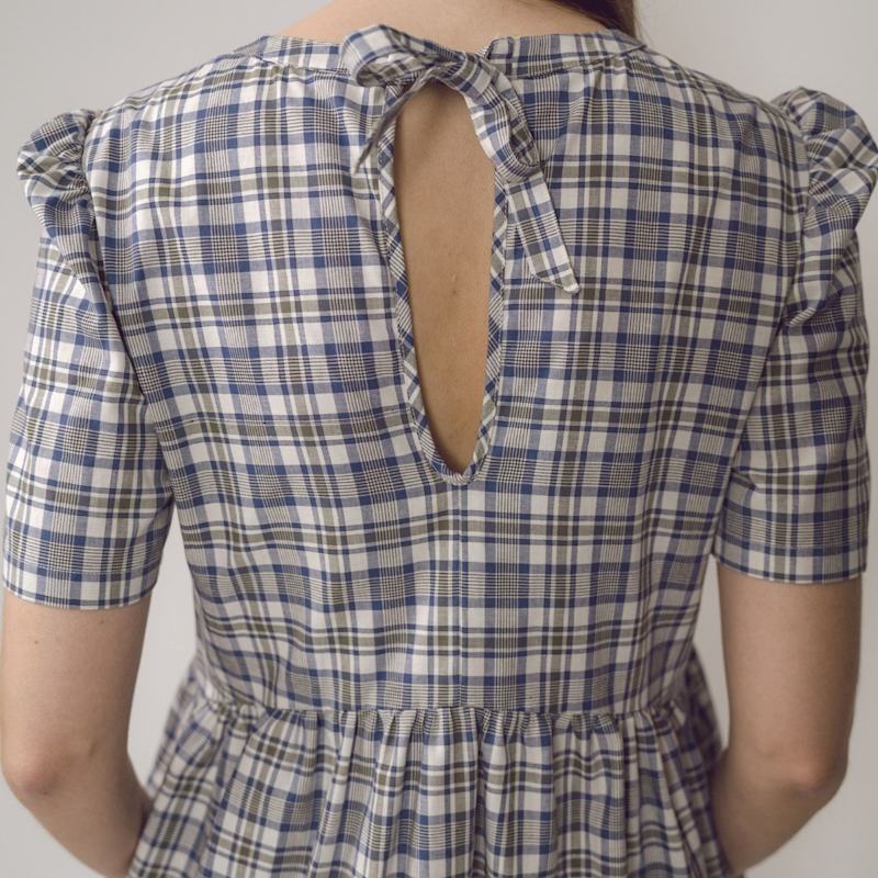 Thumbnail of Flora Dress – Blue Check Cotton image