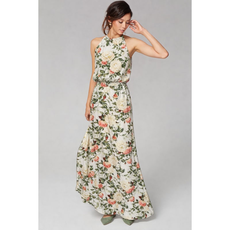Floral Cupro Maxi Dress  Rose Print | Oh!Zuza night&day | Wolf & Badger