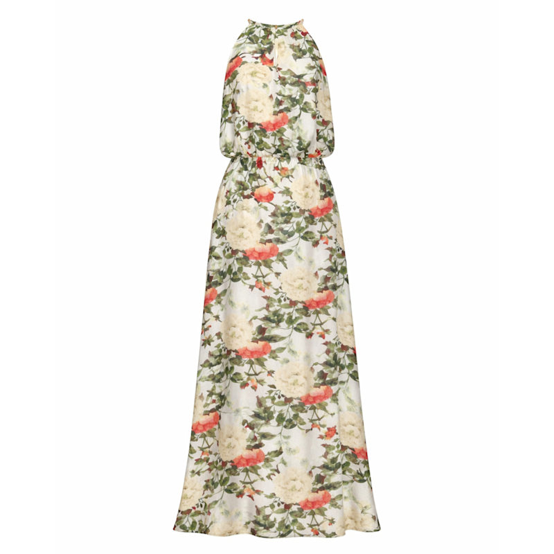 Floral Cupro Maxi Dress  Rose Print by Oh!Zuza night&day