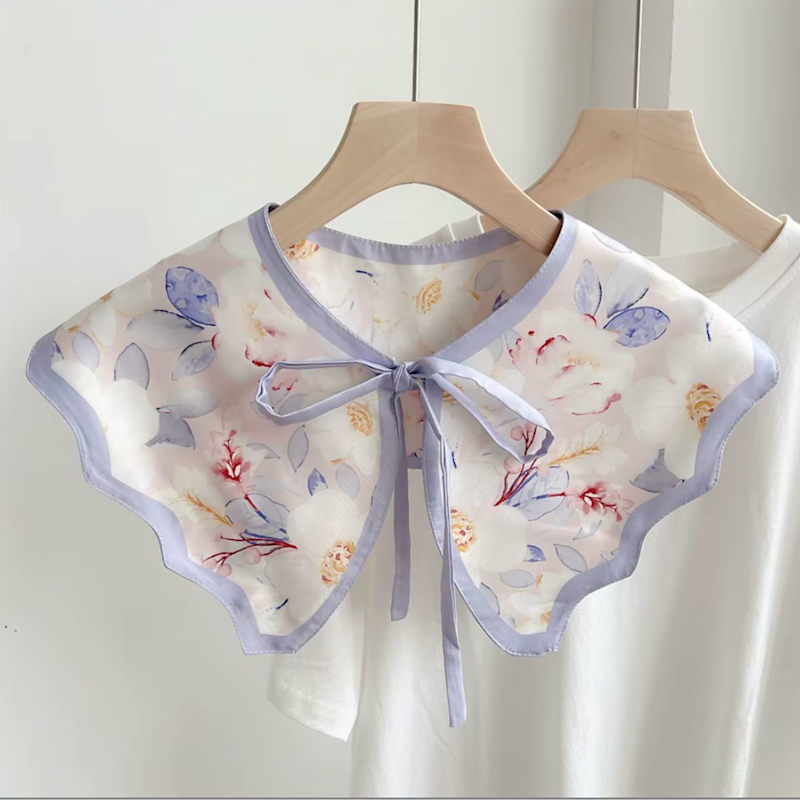 Floral Detachable Collar With Tie Front – Lightweight Elegant Statement ...