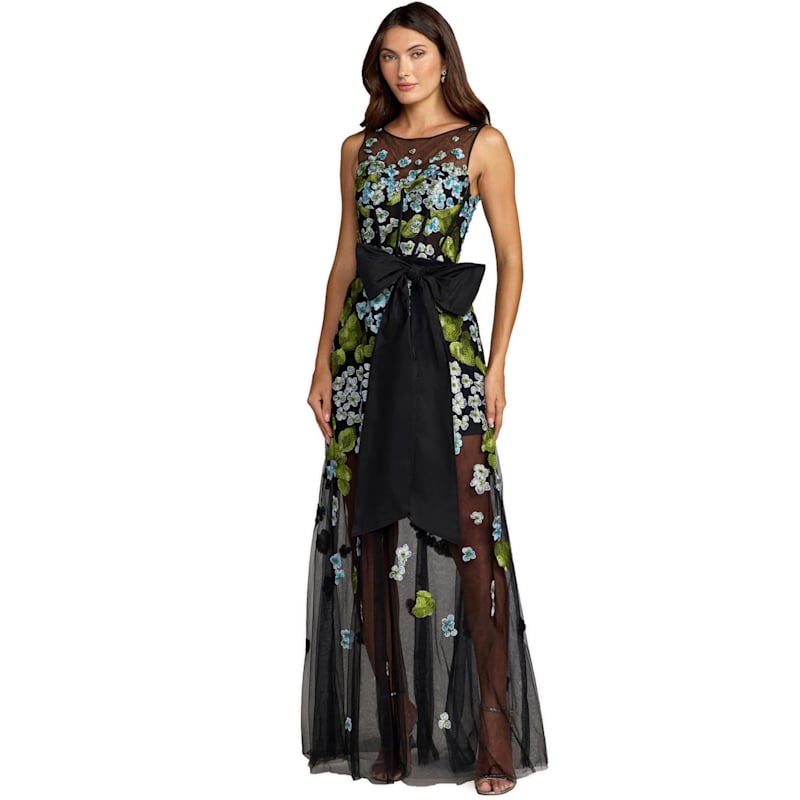 Floral Embroidered Corset Gown With Bow | Mac Duggal | Wolf & Badger