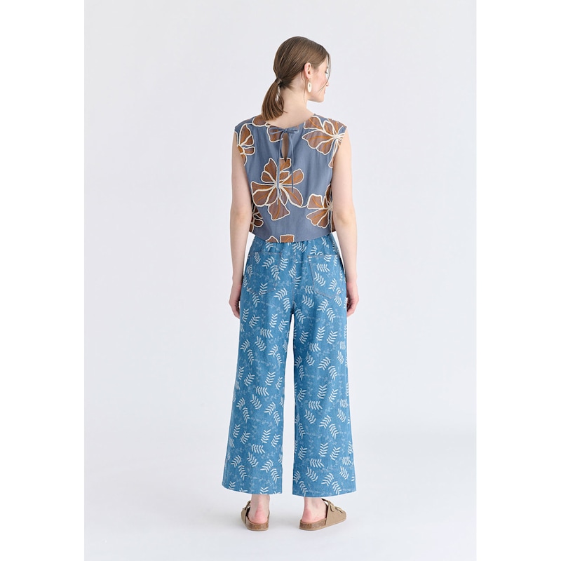 Thumbnail of Floral Embroidered Cropped Top In Blue image