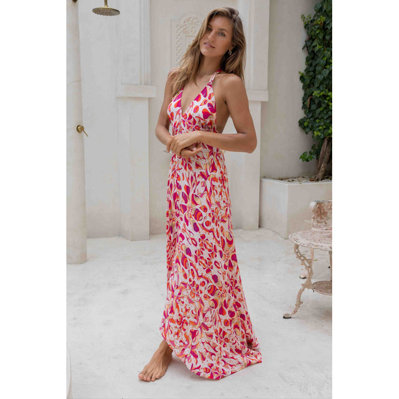 Thumbnail of Floral Fusion Silk Ibiza Dress image