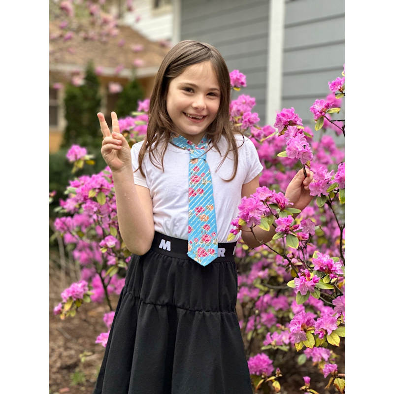 Thumbnail of Floral Printed Lurex Petite Necktie image
