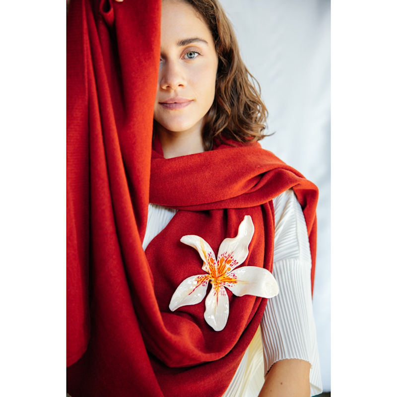 Thumbnail of Florise - Big Floral White Brooch image