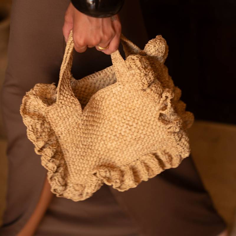 Thumbnail of Floute Beige Raffia Bag image