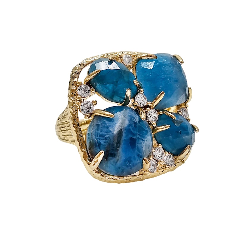 Thumbnail of Flower Apatite Stone Statement Adjustable Ring image