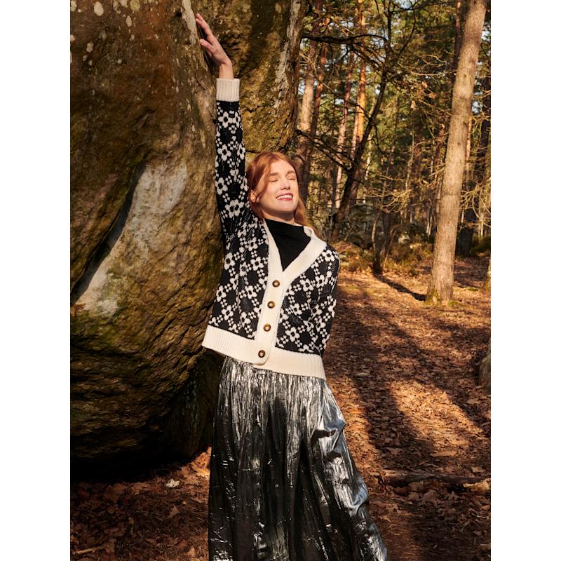 Thumbnail of Flower Chain Cardi In Black & White image