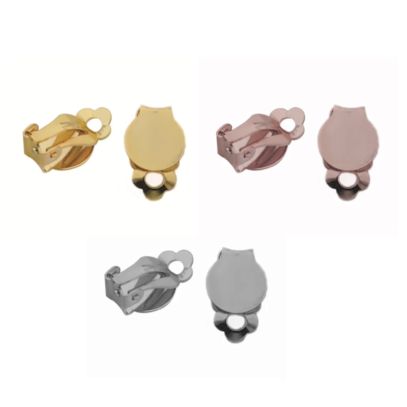 Thumbnail of Flower Large Stud Clip On Earrings Rosegold image