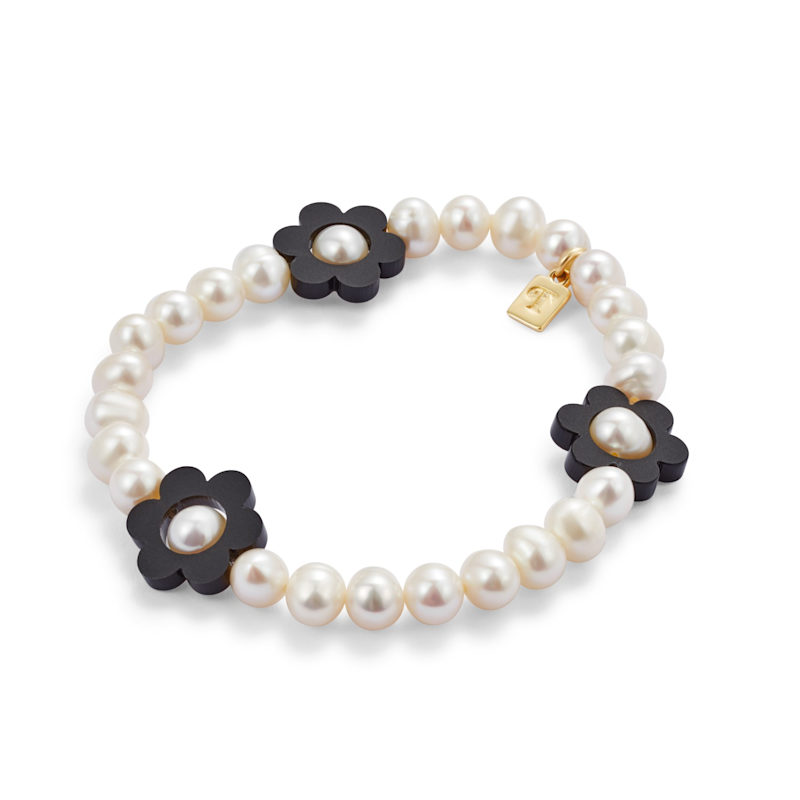 Thumbnail of Flower Pearl Bracelet - Black image