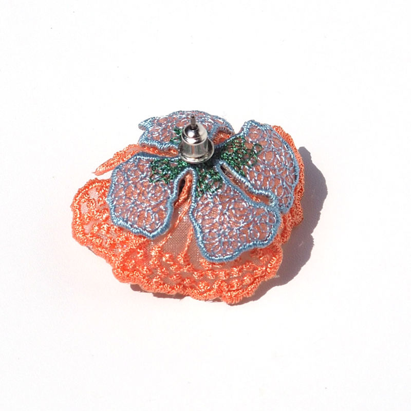 Thumbnail of Flowers At Dawn Petal Stud Embroidered Earrings - Pink image