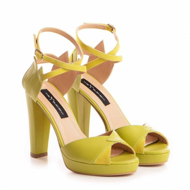 Thumbnail of Flowers Lime Green Platform Sandals image