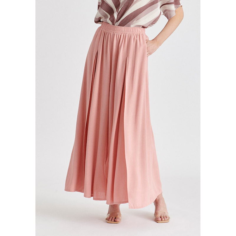Thumbnail of Flowy Palazzo Trousers With Open Front Splits In Pink image