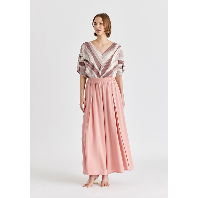 Thumbnail of Flowy Palazzo Trousers With Open Front Splits In Pink image