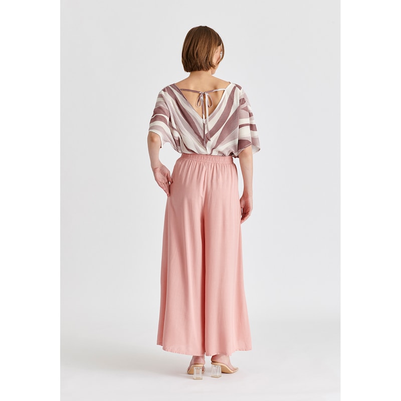Thumbnail of Flowy Palazzo Trousers With Open Front Splits In Pink image