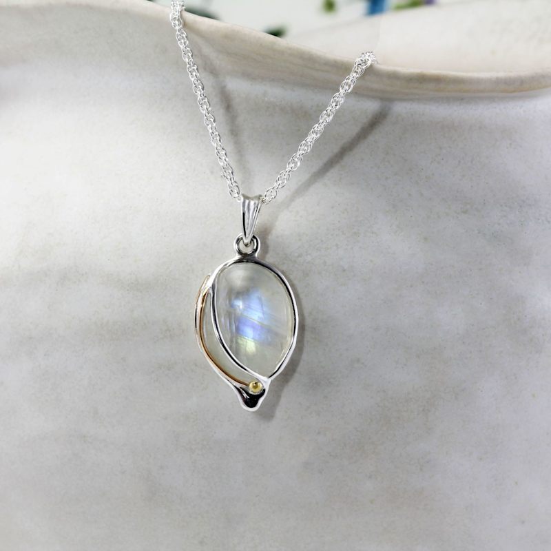 Thumbnail of Fluid Silver Moonstone Necklace image