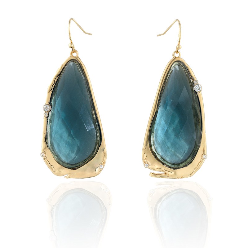 Thumbnail of Fluid Teardrop Blue Statement Earrings image
