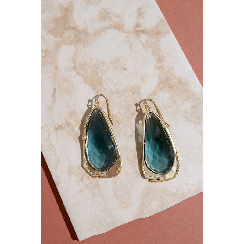 Thumbnail of Fluid Teardrop Blue Statement Earrings image