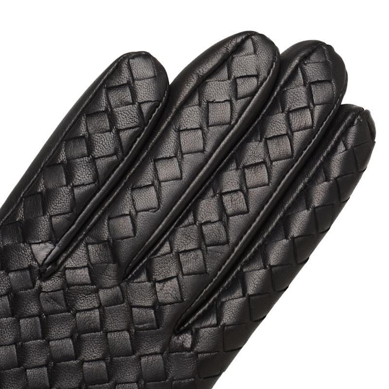 Thumbnail of Intrecciato- Women's Woven Leather Gloves In Black image
