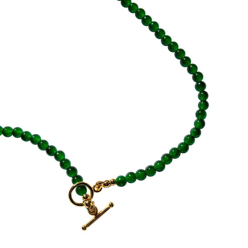 Thumbnail of Forest Green Chalcedony Beaded Necklace image