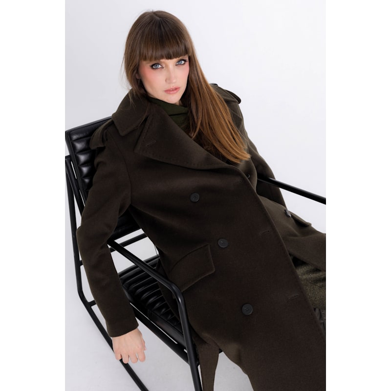 Forest Green Double-Breasted Wool Coat | InAvati | Wolf & Badger