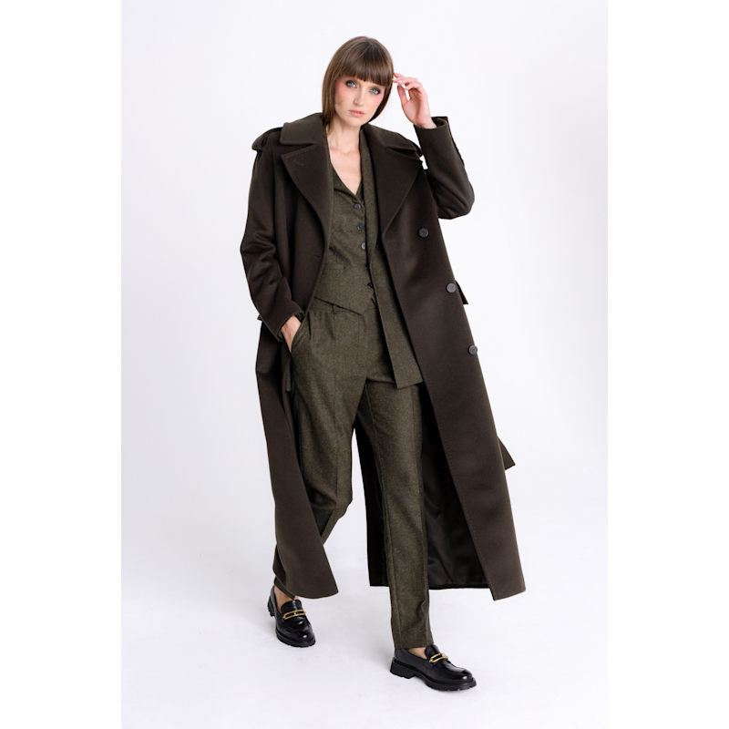 ilean DOUBLE-BREASTED WOOL COAT サイズ3 DOUBLE-BREASTED MAXI WOOL