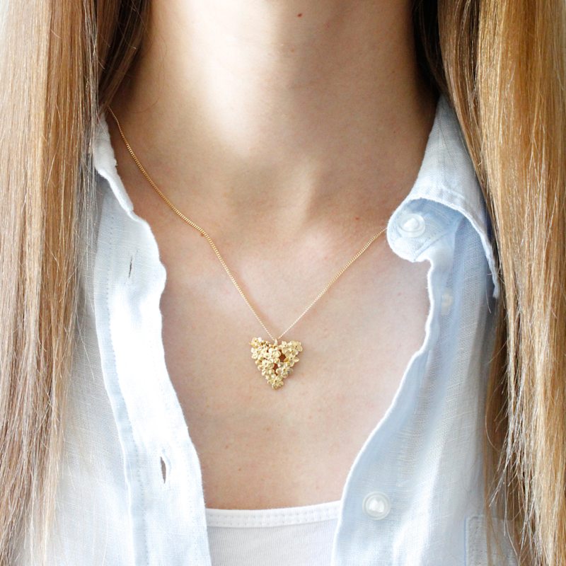 Thumbnail of Forget Me Not Heart Necklace – Gold image