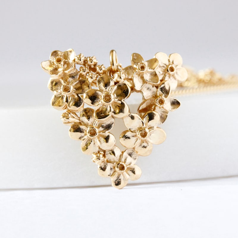 Thumbnail of Forget Me Not Heart Necklace – Gold image