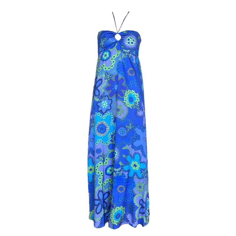 Thumbnail of Forgot About You Bandeau Maxi Dress - Bloom Azure image