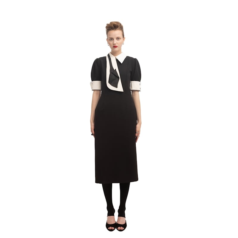 collared dress formal Hancock Women White Pure Cotton Solid Mid Length Regular Fit Formal Shirt  Dress main image 0