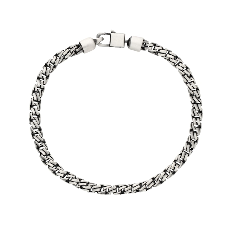 Thumbnail of Fortress Bracelet | Sterling Silver Gunmetal Woven Chain Bracelet – ALTAR™ image