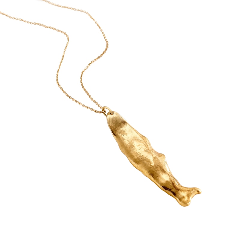 Thumbnail of Fortune Fish Large Gold Pendant Necklace image