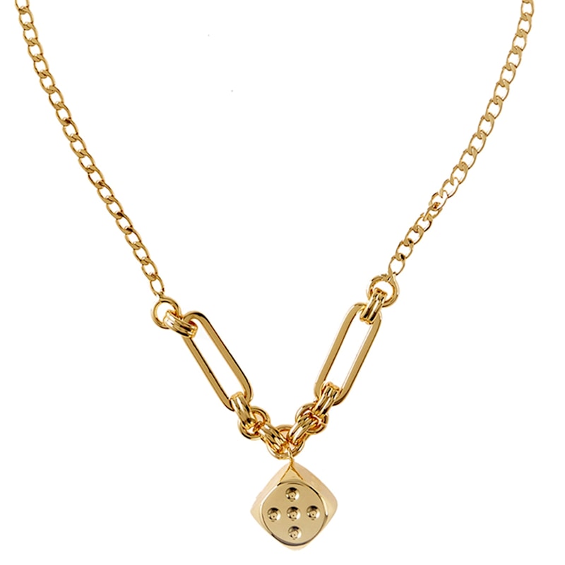 Thumbnail of Fortune Unfolds  Lucky Dice Necklace Gold image