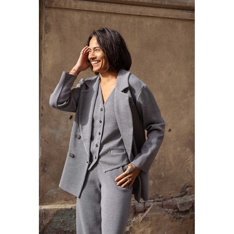 Thumbnail of Forza Knitted Merino Blazer Light Grey image