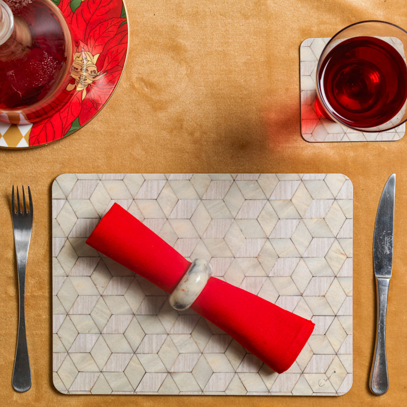 Thumbnail of Four Square Coasters In Scandinavian Style. Heat Proof Melamine. image