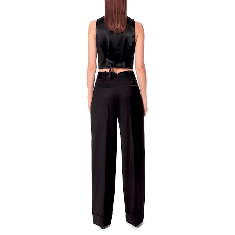 Thumbnail of Frankie Fashion Black Wide Trousers - Long image