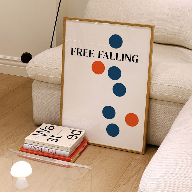 Free Falling GicléE Retro Inspired Art Print A3 | Fanclub | Wolf & Badger