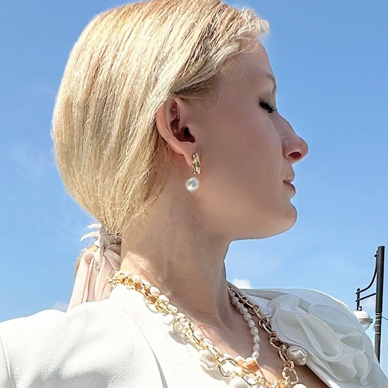 Thumbnail of Freshwater Pearls Modern Earrings image