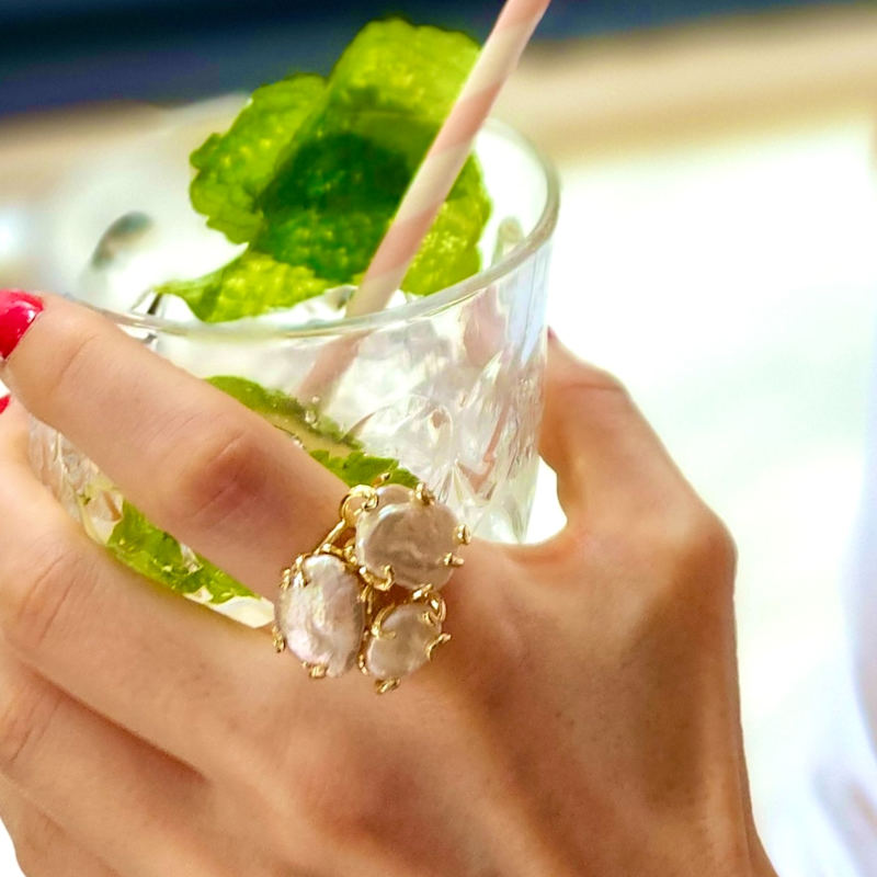 Thumbnail of Freshwater Pearls Statement Adjustable Ring image